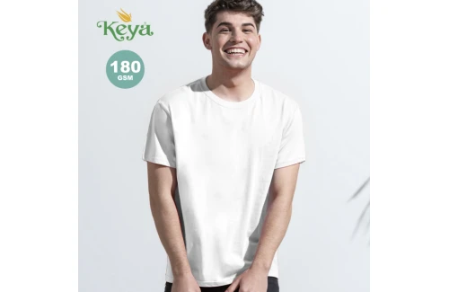 T-shirt personnalisé keya blanc MC180-OE en coton lourd
