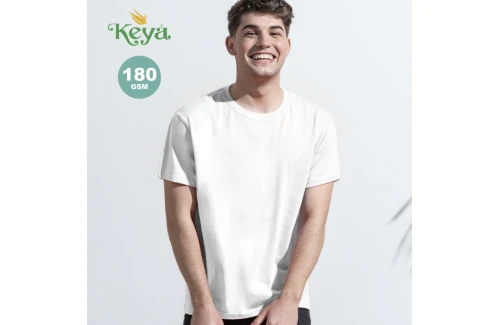 T-shirt personnalisé à manches courtes keya blanc MC180-OE en coton lourd