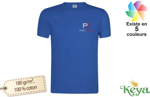 T-shirt keya couleur MC180-OE en coton lourd publicitaire personnalisé 