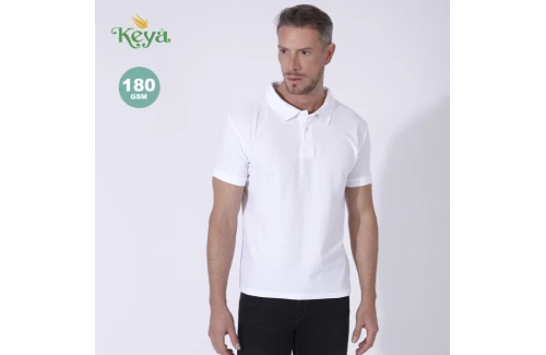 Polo personnalisé keya à manches courtes Blanc MPS180 pour homme