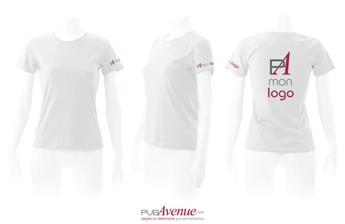 Tee shirt publicitaire à manches courtes keya WCS150 blanc pour femme