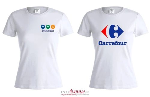 Tee shirt publicitaire à manches courtes keya WCS150 blanc pour femme