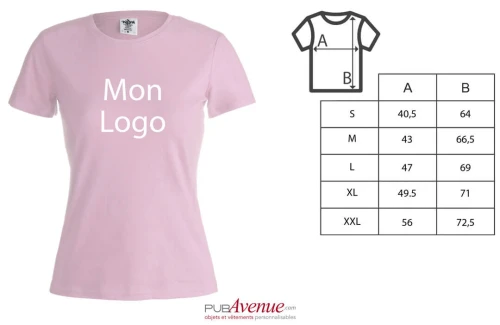 T-shirt personnalisé à manches courtes keya couleur WCS150 pour femme