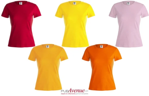 T-shirt personnalisé à manches courtes keya couleur WCS150 pour femme