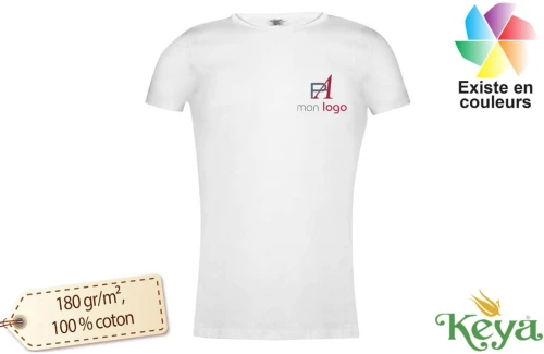 T-shirt personnalisé blanc keya WCS180 pour femme