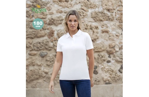polo personnalisé keya à manches courtes blanc WPS180 pour femme