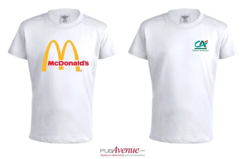 Tee shirt publicitaire à manches courtes keya YC150 blanc pour enfant