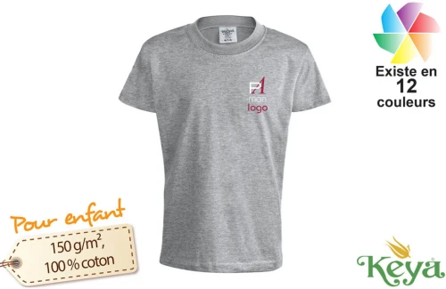 T-shirt publicitaire personnalisé keya couleur YC150 pour enfant 