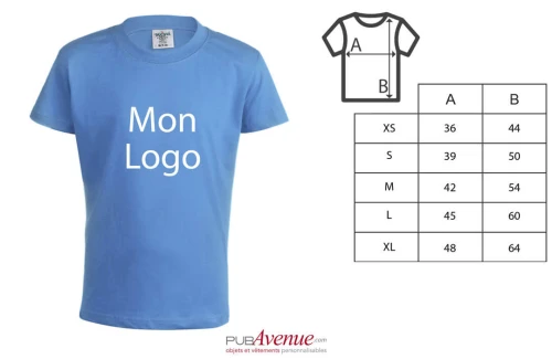 T-shirt personnalisé à manches courtes keya couleur YC150 pour enfant