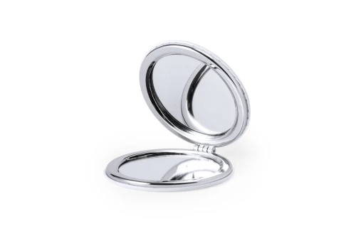 Miroir de poche pliable luxe personnalisé Plumiax finition similicuir