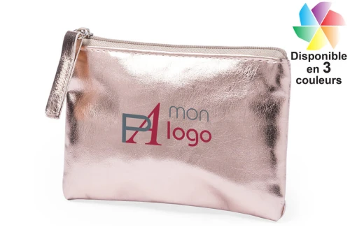 Porte monnaie publicitaire personnalisé pour femme Faudok en similicuir brillant 