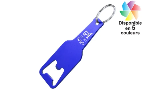 Porte-clés publicitaire personnalisé ouvre bouteille décapsuleur en aluminium Clevon 