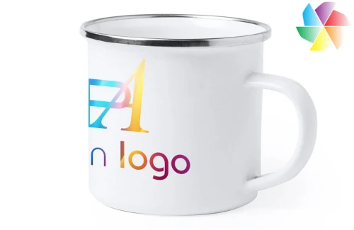 Tasse rétro publicitaire personnalisée en métal Neyms pour sublimation 