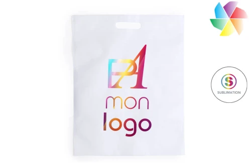 Sac de course publicitaire personnalisé Wercal en non tissé pour sublimation logo, photo, texte, en quadri 