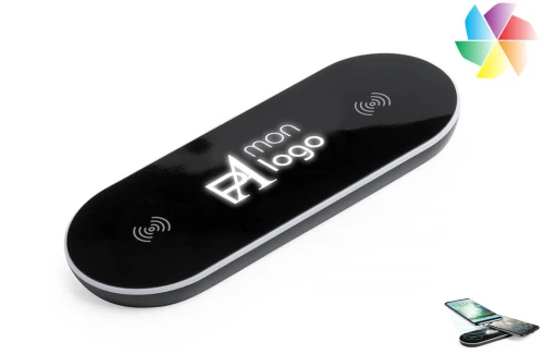 Chargeur de téléphone sans fil publicitaire personnalisé pour charge simultanée 2 appareils Keilmit 