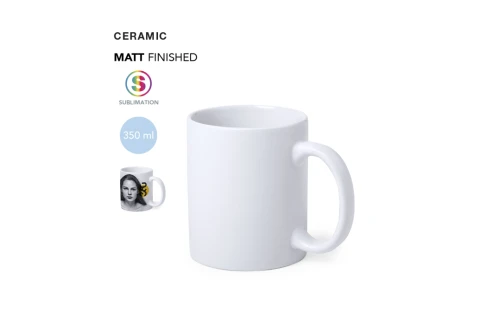 Mug publicitaire en céramique mat pour sublimation de 350 ml Talmex