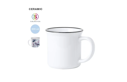 Mug publicitaire vintage Gover céramique 300 ml pour sublimation