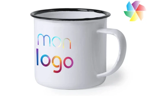 Mug rétro en métal publicitaire personnalisé Kantol pour sublimation 