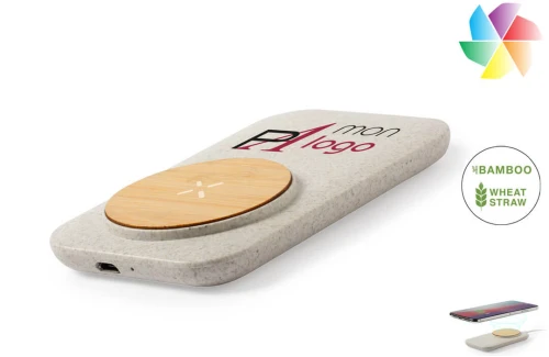 Chargeur de smartphone sans fil 5w écologique publicitaire personnalisé Claudix 