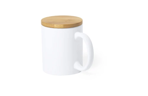 Mug personnalisé Yotel de 370 ml avec couvercle en bambou
