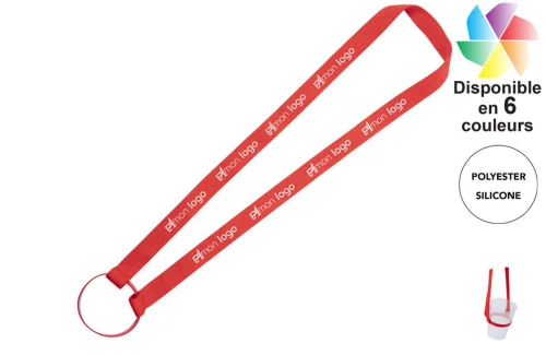 Cordon tour de cou porte gobelet personnalisé Frinly lanyard publicitaire festivalier 