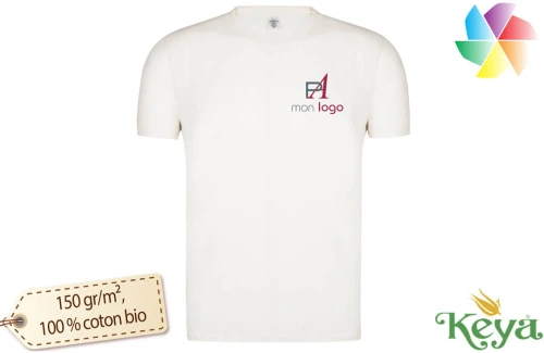 T-shirt écologique homme keya 150 naturel publicitaire personnalisé 