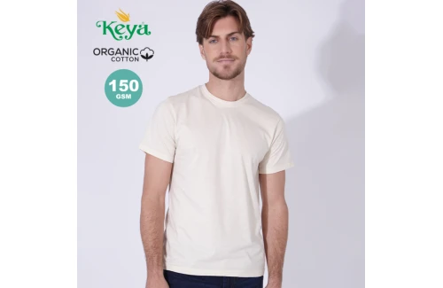 T-shirt personnalisé bio à manches courtes keya MC150 écru naturel pour homme
