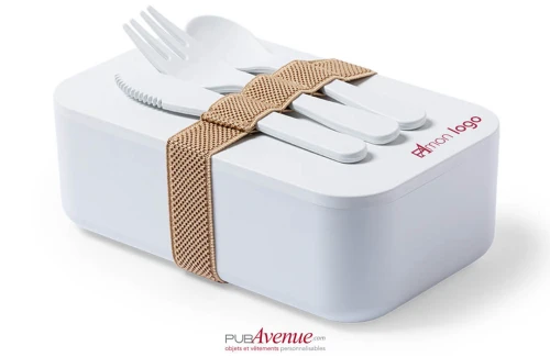 Lunch box personnalisée Molkas boîte repas biodégradable avec couvert
