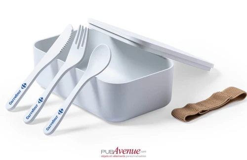 Lunch box personnalisée Molkas boîte repas biodégradable avec couvert