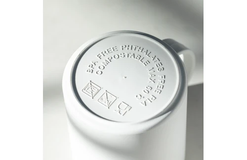 Mug personnalisé écologique Pioka de 350 ml en PLA compostable