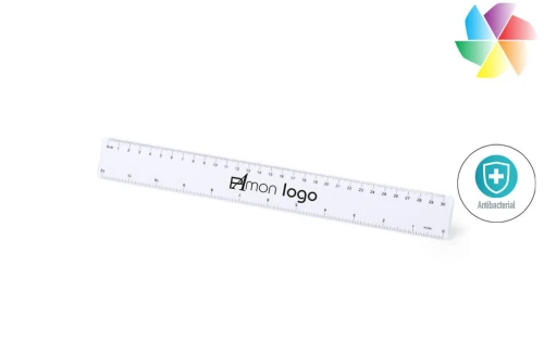 Règle publicitaire personnalisée antibactérienne Nitria de 30cm antibactérienne métrique centimètres et pouces 