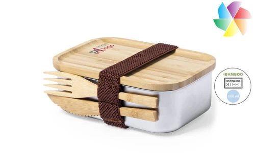Boite à lunch publicitaire personnalisée Sariul en acier inoxydable avec couverts 