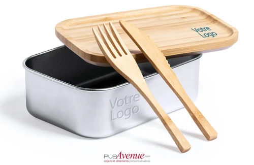 Boite à lunch personnalisée Sariul en acier inoxydable avec couverts