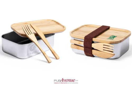 Boite à lunch personnalisée Sariul en acier inoxydable avec couverts
