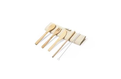 Couverts repas personnalisé Corpax ensemble en bambou naturel