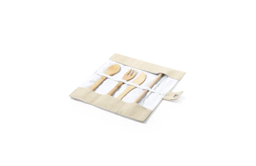Couverts repas personnalisé Corpax ensemble en bambou naturel