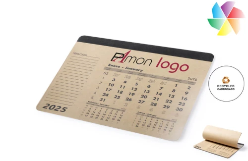 Tapis souris calendrier publicitaire personnalisé Flen à feuilles intérieures en papier recyclé 