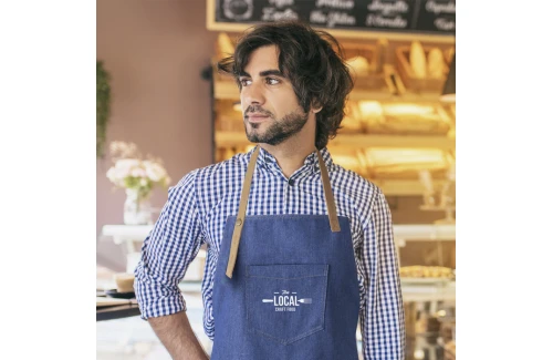 Tablier de cuisine personnalisé Rober en coton denim