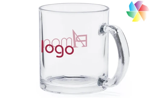 Mug en verre transparent Brant publicitaire personnalisé 