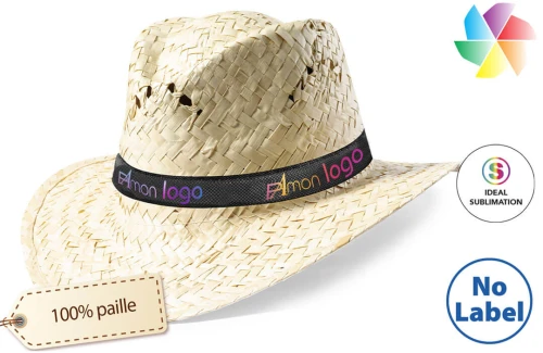 Chapeau de paille panama Lua publicitaire personnalisé 