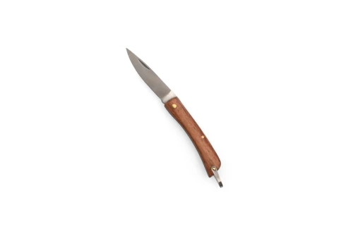 Couteau pliable personnalisé Campagne à manche en bois naturel