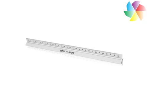 Règle architecte publicitaire personnalisée de 30 cm Thirty en aluminium de forme triangulaire 