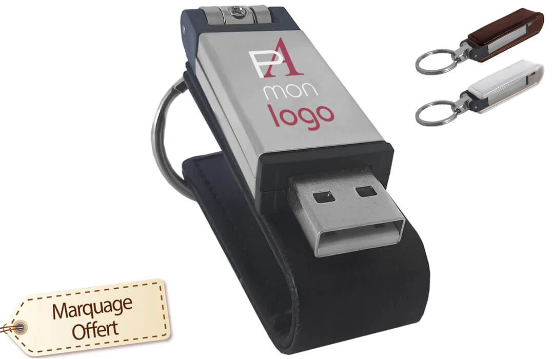 Clé USB en cuir personnalisable