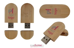 Clé USB personnalisée en bois forme ovale