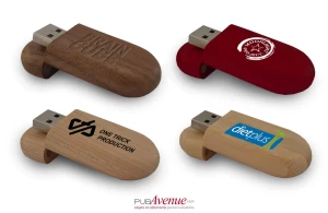 Clé USB personnalisée en bois forme ovale