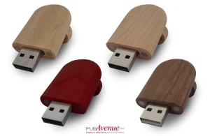 Clé USB personnalisée en bois forme ovale