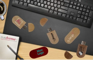 Clé USB personnalisée en bois forme ovale