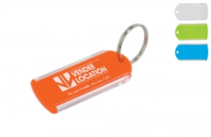 Porte-clé personnalisé fabrication 100% français avec porte étiquette papier 