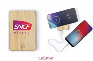 Batterie externe induction powerbank bois 5000 mAh