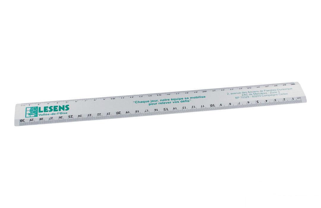 R/ègle Triple d/écim/ètre en plastique PVC de 30/ cm avec manche